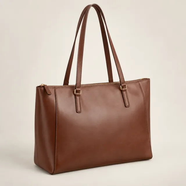 Line Leather Work Tote