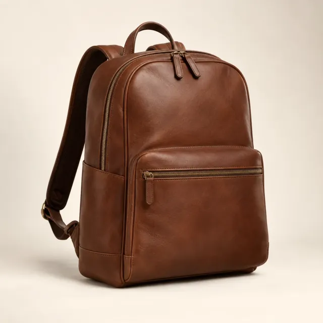 Line Leather Backpack